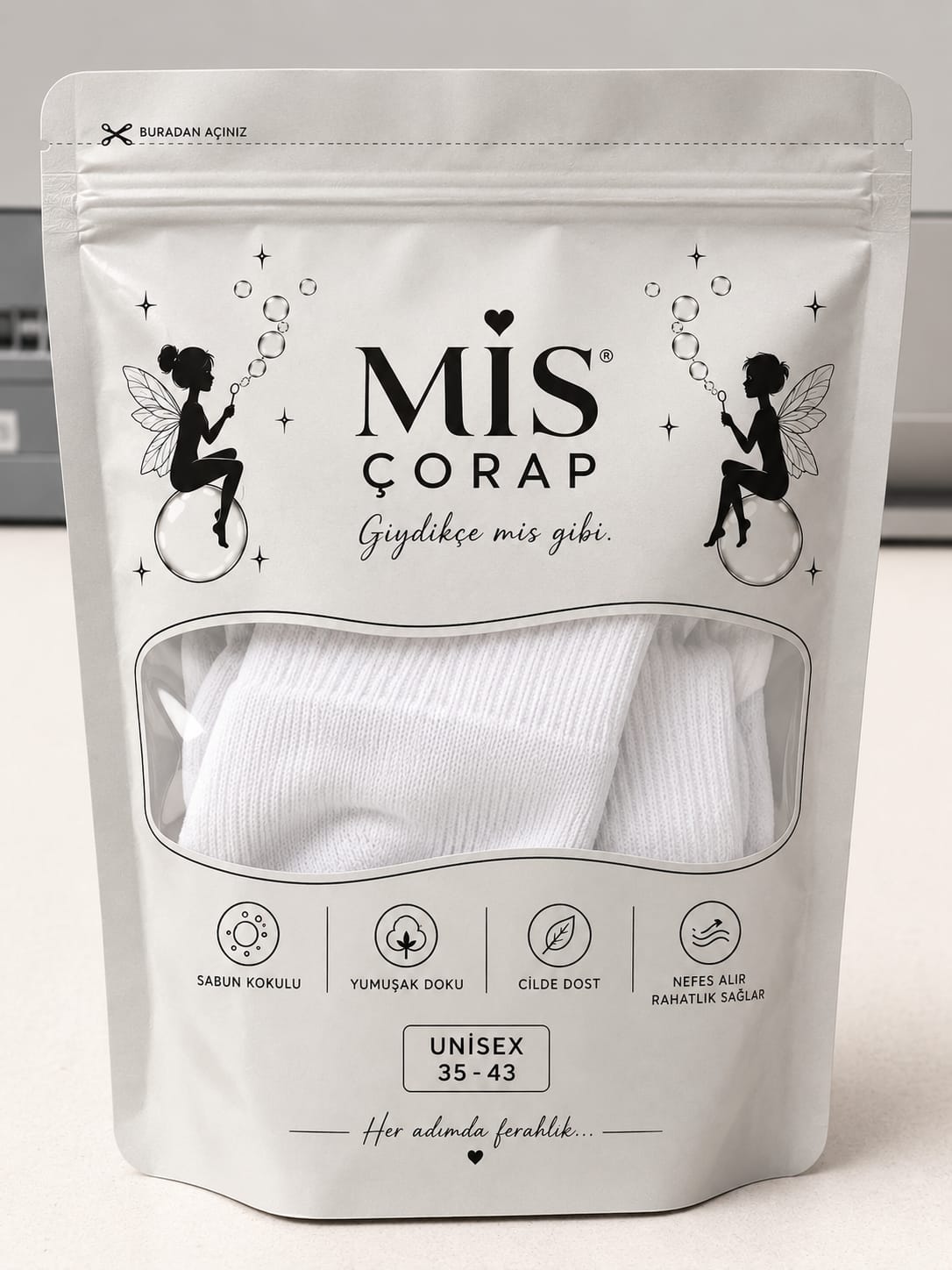 Mis Çorap pencereli paket sabun kokulu çorap